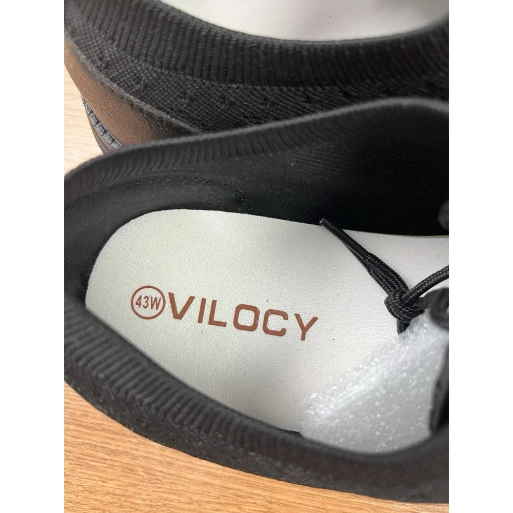 Vilocy Men's Casual Dress Sneakers Oxfords‎ Mesh Walking Shoes Black 10.5 WIDE